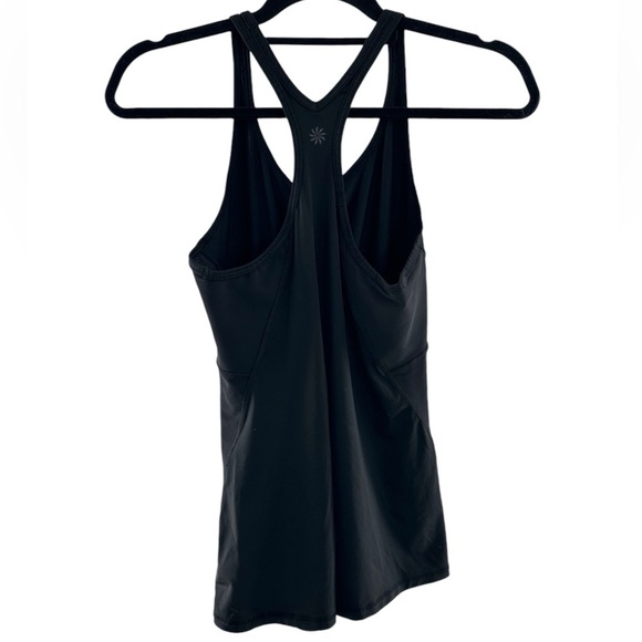 Athleta Workout Razorback Black Tank Top with Ruched Sides - Picture 2 of 6